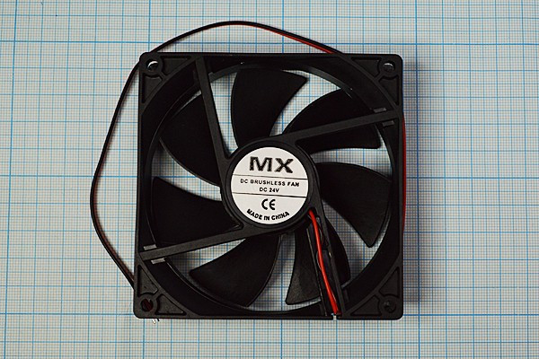 Вентилятор 92x92x25, напряжение 24В, ток 0,1А, выводы 2L, подшипник скольжения, FBDCF-9225D24HS MX