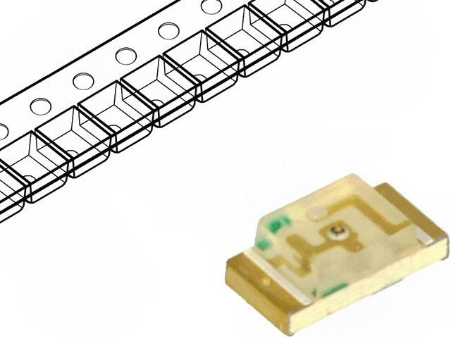KP-3216MGC, Светодиод зеленый 3.2х1.6мм 70мКд