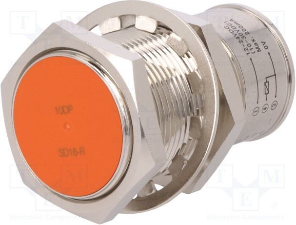 PRCM30-10DP Индуктивный трёхпроводный датчик в стандартном корпусе 35мм с индикатором и разъемом M12x1, PNP НО, зона срабатывания 10мм