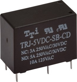 TRJ-5VDC-SA-CD-R, Реле 1пер. 5V / 5А, 250VAC