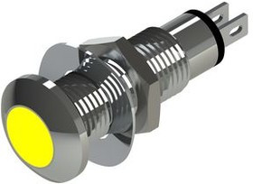 537-521-75, LED Indicator, Soldering Lugs, Fixed, Yellow, AC, 110V