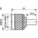 J01020A0113, Вилка, N, "папа", прямой, 50Ом, RG223, RG400, обжим, на провод J01020A0113, Вилка, N, "папа", прямой, 50Ом, RG223, RG400, обжим, на провод