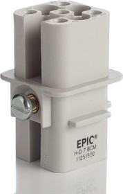 11250515, Heavy Duty Power Connector Insert, 10A, Female, H-D Series, 7 Contacts