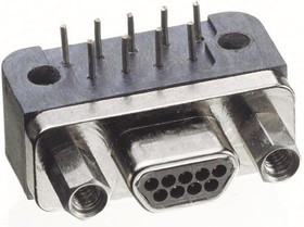 MWDM2L-25PCBRP-.110, MWDM 25 Way Right Angle Through Hole D-sub Connector Plug, 1.27mm Pitch