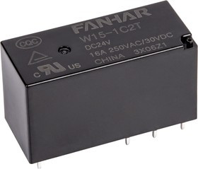 W15-1C2T-DC24V, Реле 1пер. 24VDC 10A/250VAC