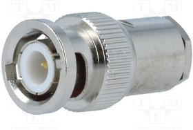 BNC-205, Вилка, BNC, "папа", прямой, 75Ом, RG59, резьбовой (clamp), обжим