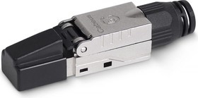 Экранированный коннектор с фиксатором кабеля и колпачком RJ-45(8P8C) под витую пару, категория 6, для одножильного кабеля ... Экранированный коннектор с фиксатором кабеля и колпачком RJ-45(8P8C) под витую пару, категория 6, для одножильного кабеля ...