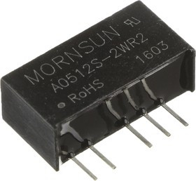 A0512S-2WR2, DC/DC преобразователь, 2Вт, вход 4.5-5.5В, выход 12, -12В/83мА A0512S-2WR2, DC/DC преобразователь, 2Вт, вход 4.5-5.5В, выход 12, -12В/83мА