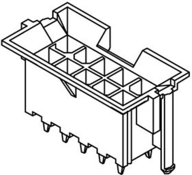 43459-0043, Headers &amp; Wire Housings MiniFit BMI V Hdr MFBL V-2 24Ckt