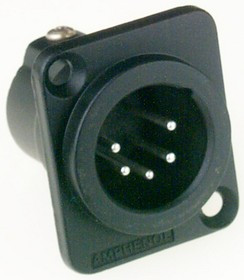 AC5MDZB-AU, XLR, Receptacle, Plug, Straight, Panel Mount, 5 Poles