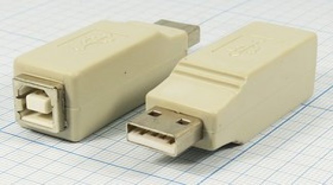 Переходник штекер USB тип A - гнездо USB тип B; №3116 штек USB A-гн USB B\\\комп