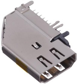 G45A19071083HR, HDMI, Displayport &amp; DVI Connectors HDMI Connector System - G45 Series, Input Output Connectors, Receptacle, Type A, Upright,