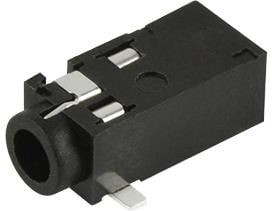 SJ-2503A-SMT-TR, Phone Connectors 2.5mm SMT low profle 3 conductor 0 switc