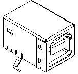 0670687041, USB Connectors USB REC 4P RA SHLD TYPE B 30AU