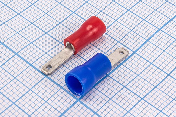 Клемма ножевая под обжим кабеля 0.25~1.5мм2, красная; №1341 R клемма штек 2,8x0,8x 9\\0,5~1,0S\ \обж\кр\