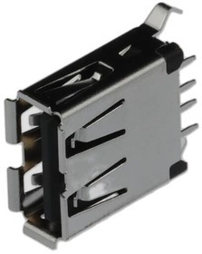 KUSBVX-AS1N-B, USB Connectors A TYPE VERT BLK SKT