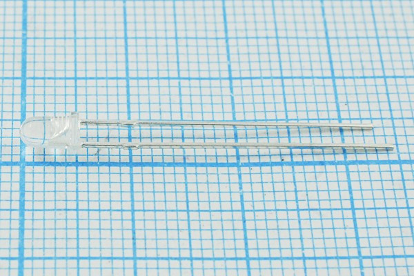 Светодиод 3 x 5, красный, 1500 мкд, угол 15, цвет линзы: прозрачный, SL-313URCSC-333, VOISE