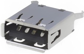 USB-A-S-VT, Гнездо; USB A; THT; боковой; USB 3.0; позолота