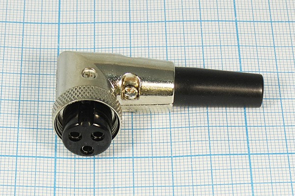 Разъем микрофонный MIC16 розетка, контакты 3P, монтаж на кабель, М16, MC904-3P