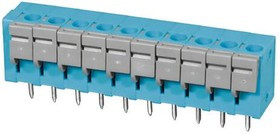 TBL004V-508-10BE-2GY, Fixed Terminal Blocks Terminal block, screwless, 5.08, Vertical, 10 poles, Blue w Grey button
