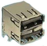 72309-7024BLF, USB Connectors 8P RA DBL STACK TYPE A RECEPTACLE