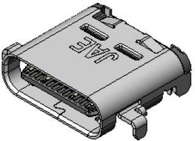 DX07B024JJ2R1500, USB Connectors MID MNT RCPT UNSHLD - USB TYPE C