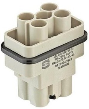 09120062666, Heavy Duty Power Connectors Han Q 4/2 Male Insert AS 09120062666, Heavy Duty Power Connectors Han Q 4/2 Male Insert AS