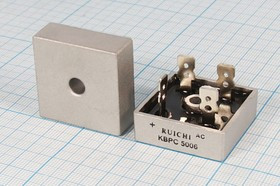 Диодный мост, напряжение 600 В, ток 50А, корпус KBPC5006, контакты 4P