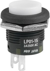 LP0115CCKW01B, Switch Push Button ON (ON) SPDT Round Button 3A 250VAC 30VDC Momentary Contact Panel Mount Quick Connect/Solder Lug LP0115CCKW01B, Switch Push Button ON (ON) SPDT Round Button 3A 250VAC 30VDC Momentary Contact Panel Mount Quick Connect/Solder Lug