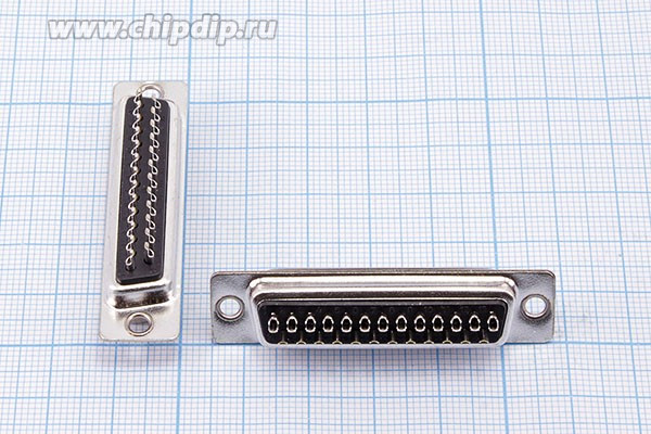 Гнездо D-SUB на кабель, 25 контактов, DS1033-25F, аналог DB-25F; Q-405 C гн D-SUB\25HP\каб\\ DS1033-25FBNSiSS-CT [DB-25F]