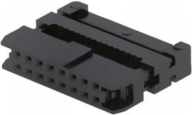 T826116A101CEU, Вилка, IDC, "мама", PIN: 16, с зажимом шлейфа, IDC, на шлейф, 1мм