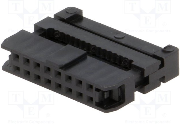 T826116A101CEU, Вилка, IDC, "мама", PIN: 16, с зажимом шлейфа, IDC, на шлейф, 1мм
