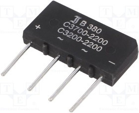 B380C3700A, Диодный мост: однофазный; Urmax: 800В; Ifsm: 150А; 32x5,6x17мм