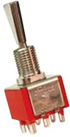 100SP1T2B4M6QE, SWITCH, TOGGLE, SPDT, 5A, 120VAC, 28VDC