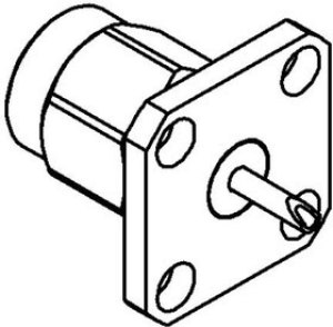 R125433001, RF Connectors / Coaxial Connectors SMA / SQUARE FLANGE PLUG RECEPTACLE WITH SOLDER POT CONTACT