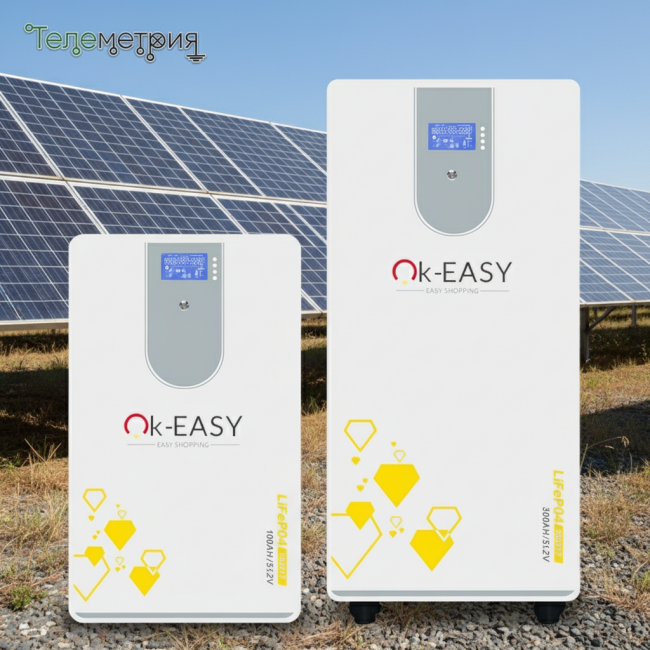 Литиевая батарея с дисплеем для гибридного солнечного инвертора 5120 Вт/ч OKE-LC100AH/51.2V, RS485, BMS,16-REPT Cell