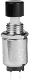 FB15ANEP2-FA, Pushbutton Switches SPST OFF-(ON) 500mA .201 BLK CAP TUR/PC