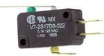 V7-2S17D8-022, Switch Snap Action N.O./N.C. SPDT Lever 0.1A 250VAC 0.4N Screw Mount Quick Connect V7-2S17D8-022, Switch Snap Action N.O./N.C. SPDT Lever 0.1A 250VAC 0.4N Screw Mount Quick Connect