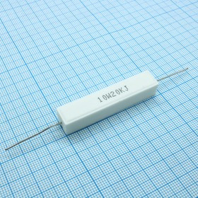 L-KLS6-SQP-10W-20KRJ, (SQP 10W 20K 5%), Резистор аксиальный цементный 10Вт 20кОм +5%