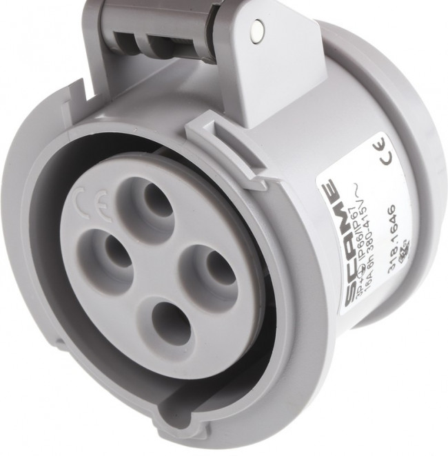 Разъем пром. силовой CEE кабельный, гнездо, 16A, 3P+E 6h, 380_415VAC 50/60Hz, IP66/IP67/IP69, серия OPTIMA
