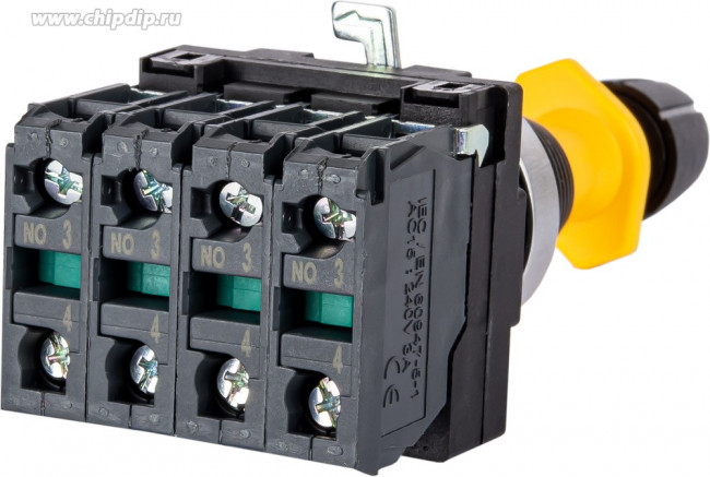 MTB5-PA44, Джойстик в сборе, 4NO, 4 положения с возвратом и блокировкой