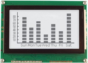 MC240128A6W-FPTLW-V2, Графический ЖК-дисплей, 240 x 128 Pixels, Черный на Белом, 5В, Параллельный, Полупрозрачный