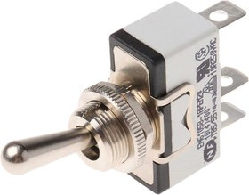 638H/2K, Toggle Switch, Panel Mount, On-Off-(On), SPST, Solder Lug Terminal, 250V ac