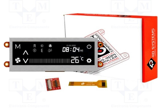 PIXXILCD-39P4, Дисплей: TFT, 3,9", 480x128, Размер окна: 95,04x25,34мм, 500кд/м2