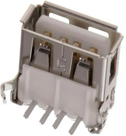 614008246521, USB Connectors WR-COM USB Type A THT Dual Horiz Blk