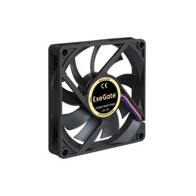 Вентилятор ExeGate EX08015B4P-PWM (80x80x15 мм, 2-Ball (двойной шарикоподшипник), 4pin, PWM, 24dBA)