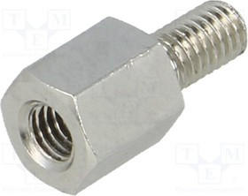 TFM-M3X6/DR214K, Дистанцирующая стойка с резьбой, 6мм, Внутр.резьба: M3, латунь