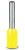3203037, AI Insulated Crimp Bootlace Ferrule, 8mm Pin Length, 0.8mm Pin Diameter, 0.25mm² Wire Size, Yellow