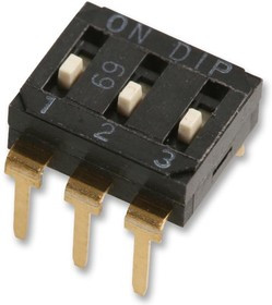 MCEI-03, DIP / SIP переключатель, 3 схем(-а), Ползунок, Сквозное Отверстие, SPST, 24 В DC, 25 мА