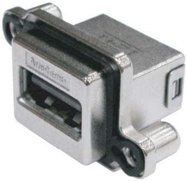 MUSBRB15130, Герметичный разъем USB, Mini USB Типа B, USB 2.0, Гнездо, 5 Позиций, Монтаж в Панель, IP67 MUSBRB15130, Герметичный разъем USB, Mini USB Типа B, USB 2.0, Гнездо, 5 Позиций, Монтаж в Панель, IP67